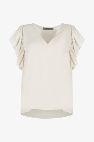 BLUSA MANICHE A FARFALLA