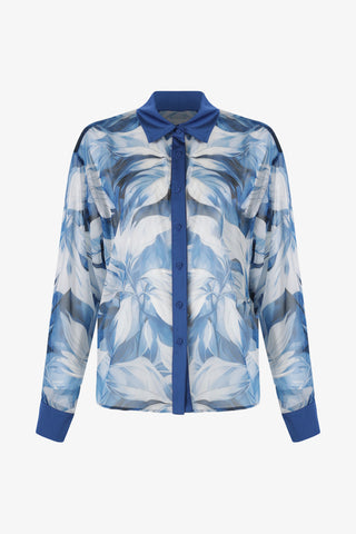 CAMICIA IN FANTASIA E INSERTI IN RASO